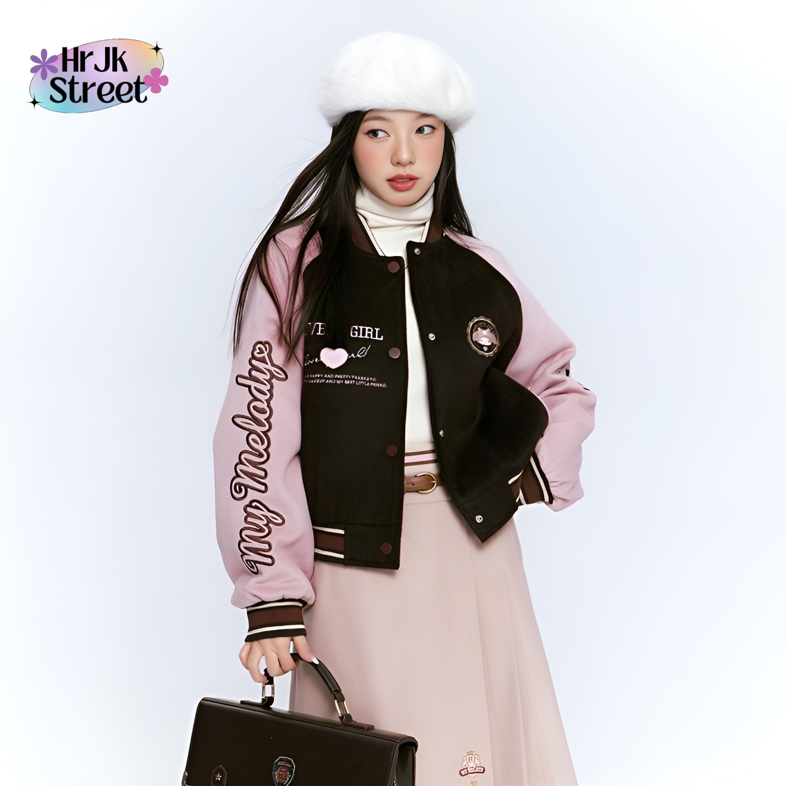Kuromi, Cinnamoroll, Pom Pom Purin & Melody Baseball Cardigan - Sanrio Back To School Fall Outfit - Long-Sleeve Top for Women